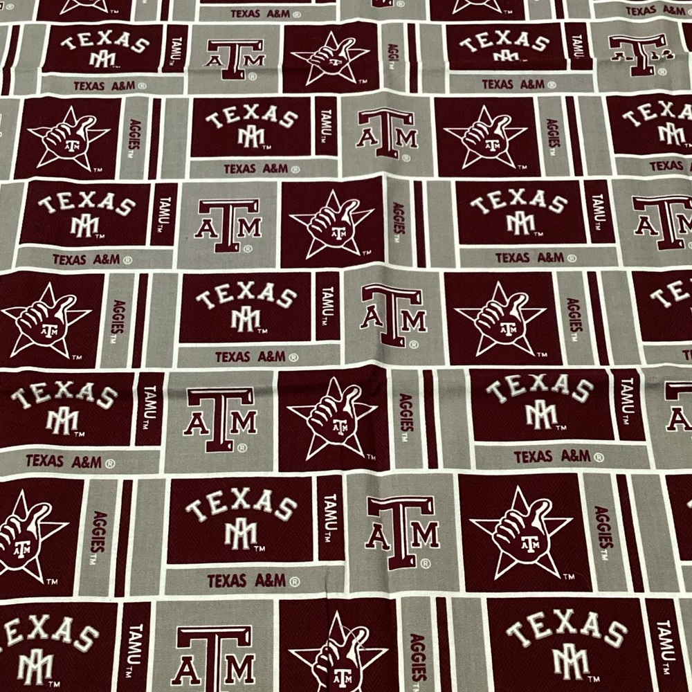 Texas A&M Maroon and Gray Fabric